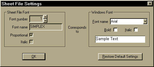 3DDView Font Settings dialog